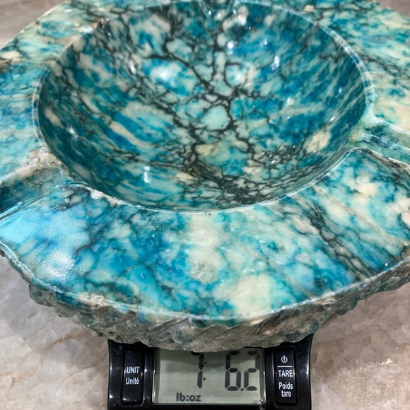 Natural turquoise Alabaster ashtray one of a kind piece - Picture 2 of 7